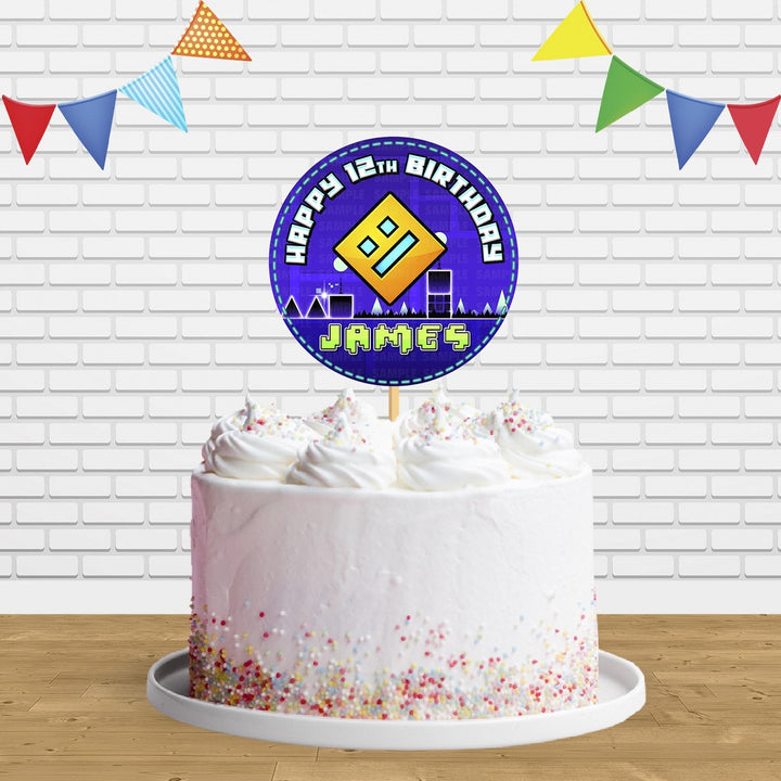 Geometry Dash Game Cake Topper Centerpiece Birthday Party Decorations CP258