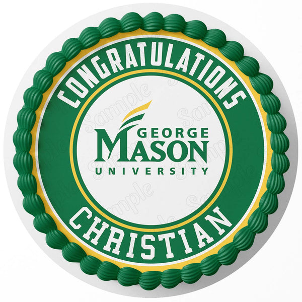 George Mason University Edible Cake Toppers Round