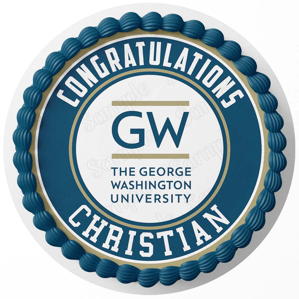 George Washington University Edible Cake Toppers Round