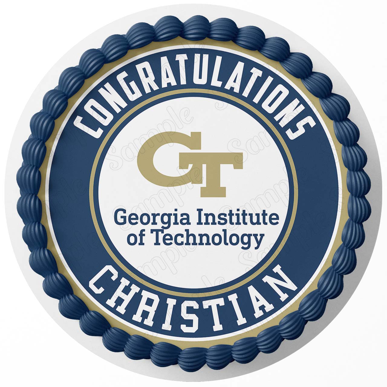 Georgia Institute of Technology Georgia Tech Edible Cake Toppers Round ...
