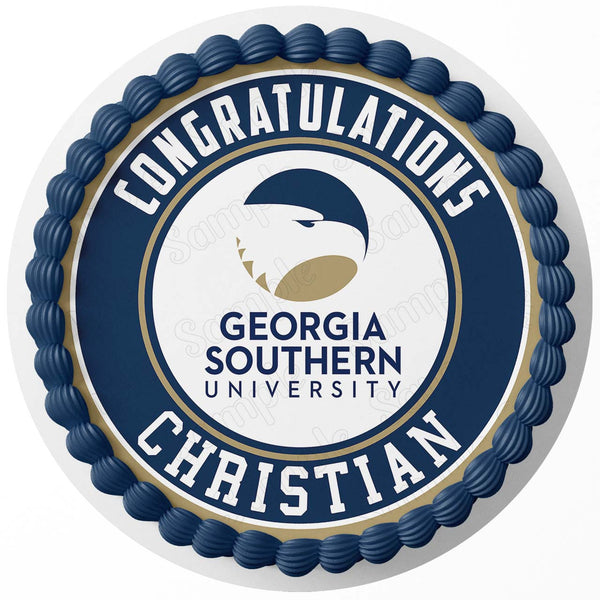 Georgia Southern University Edible Cake Toppers Round