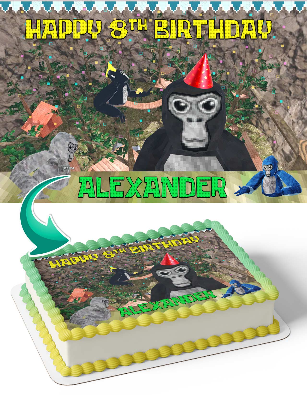 Gorilla Tag Edible Cake Toppers Ediblecaketopper