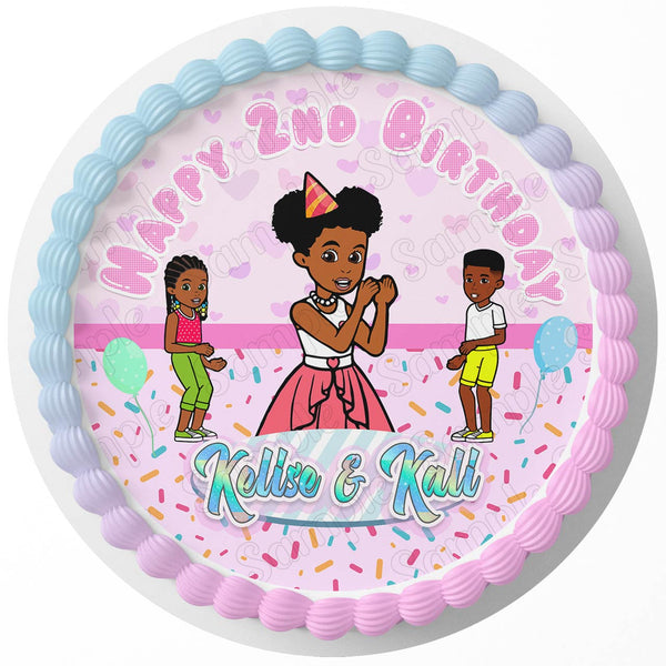 Gracies Corner Pink Edible Cake Toppers Round