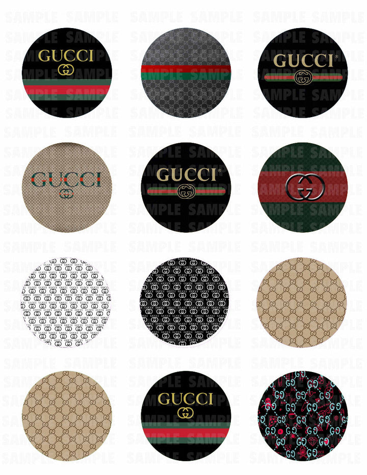 Guchi Fashion Luxury Edible Cupcake Toppers