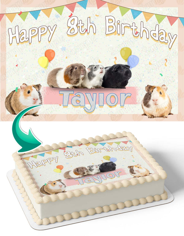 Guinea Pig Hamster Cute Edible Cake Toppers