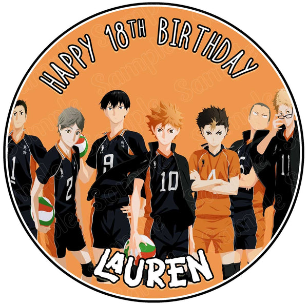 Haikyuu Karasuno Edible Cake Toppers Round