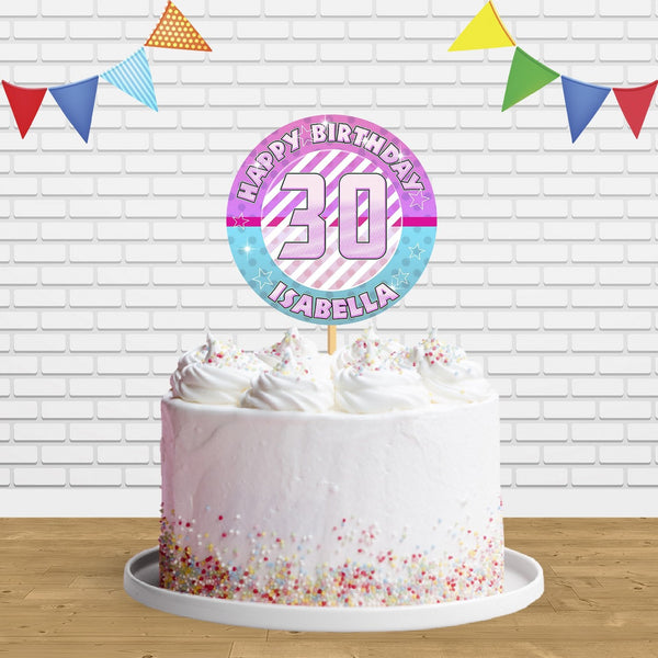 Happy 30th Girl Cake Topper Centerpiece Birthday Party Decorations CP280