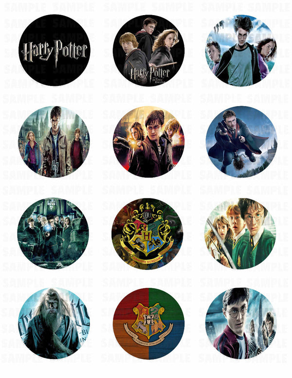 Harry Wizard Magician  Edible Cupcake Toppers