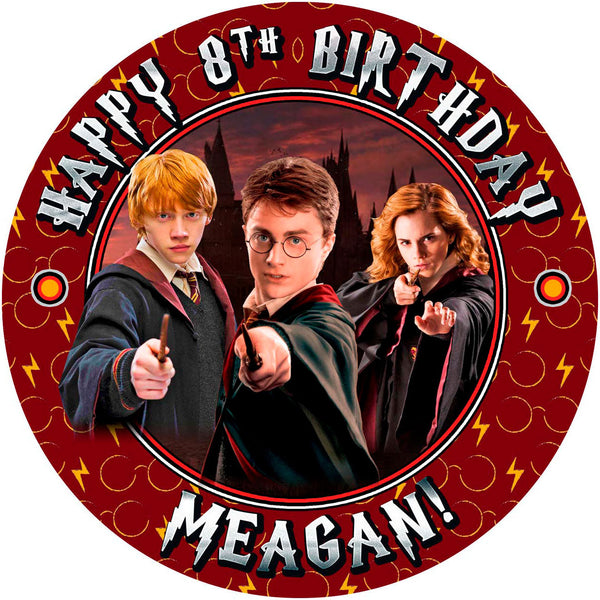 Harry Wizard  Edible Cake Toppers Round