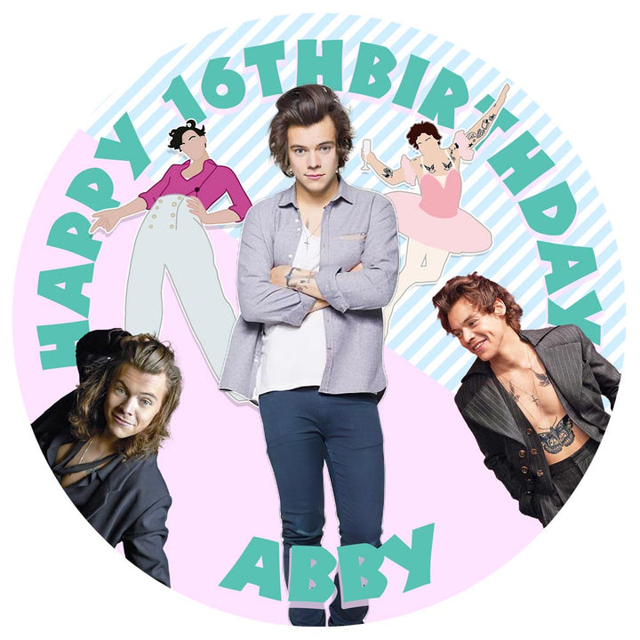 Harry Styles Edible Cake Toppers Round