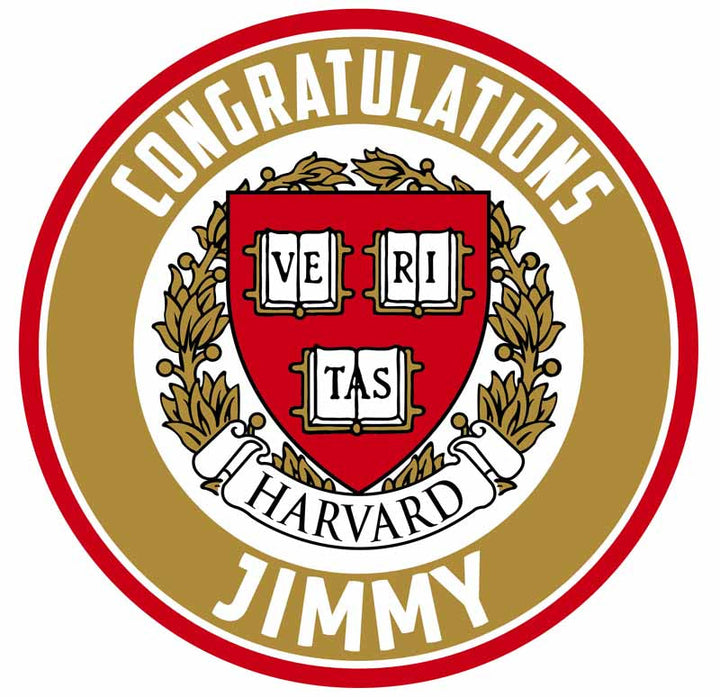 Harvard Edible Cake Toppers Round