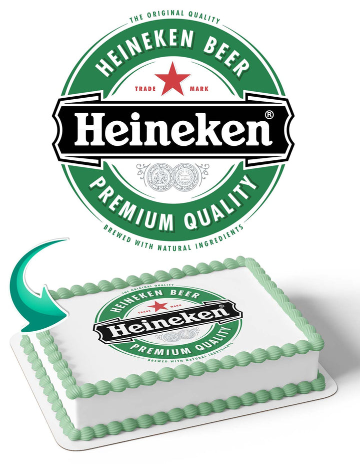 Heineken Logo Beer Edible Cake Toppers
