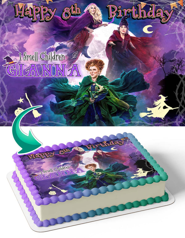 Hocus Pocus I Smell Children JK Edible Cake Toppers