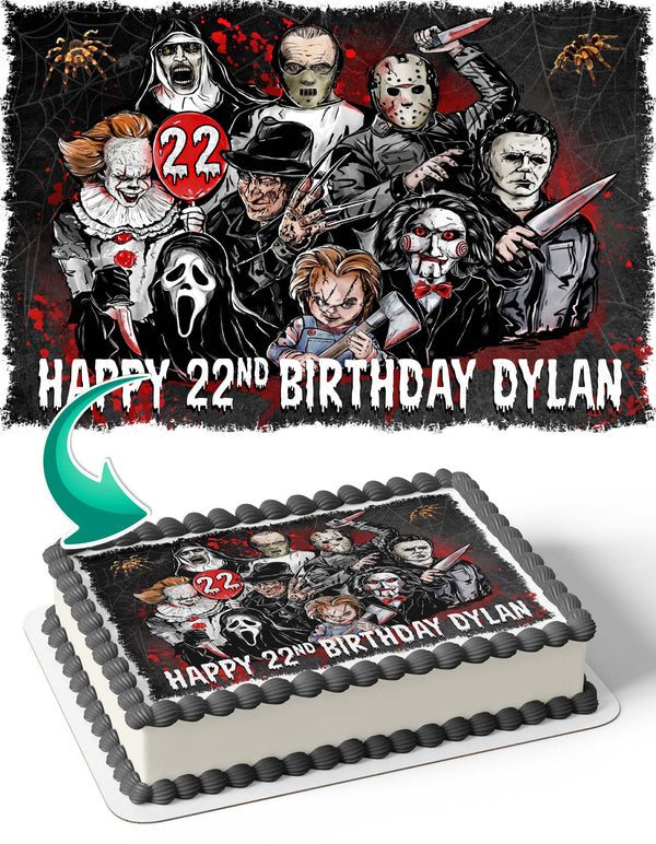 Horror Night Friends Chucky Michael Myers Jason Freddy Penny Wise Edible Cake Toppers