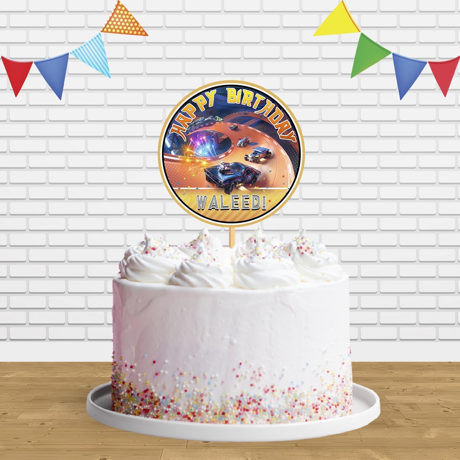 Wheels Kids Round Cake Topper Centerpiece Birthday Party Decorations C ...