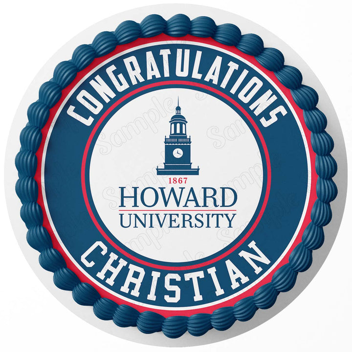 Howard University Edible Cake Toppers Round