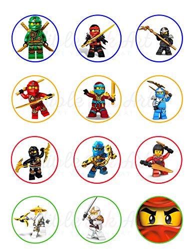 Ninja Kids Blocks Edible Cupcake Toppers