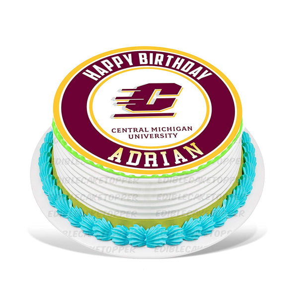 Central Michigan Chippewas Edible Cake Toppers Round