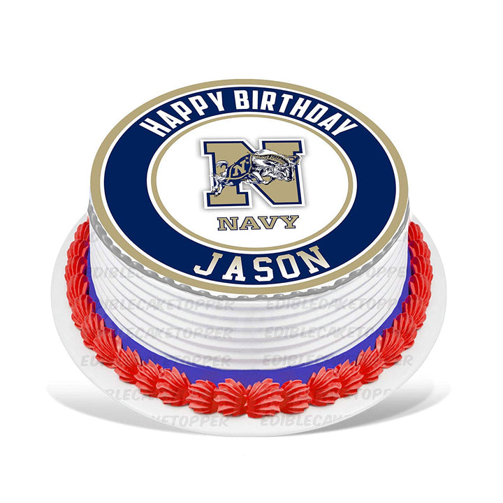 Navy Midshipmen Edible Cake Toppers Round