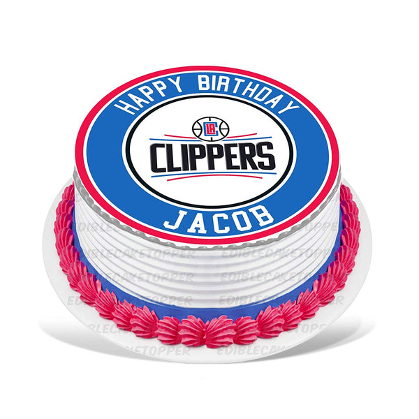 Los Angeles Clippers Edible Cake Toppers Round