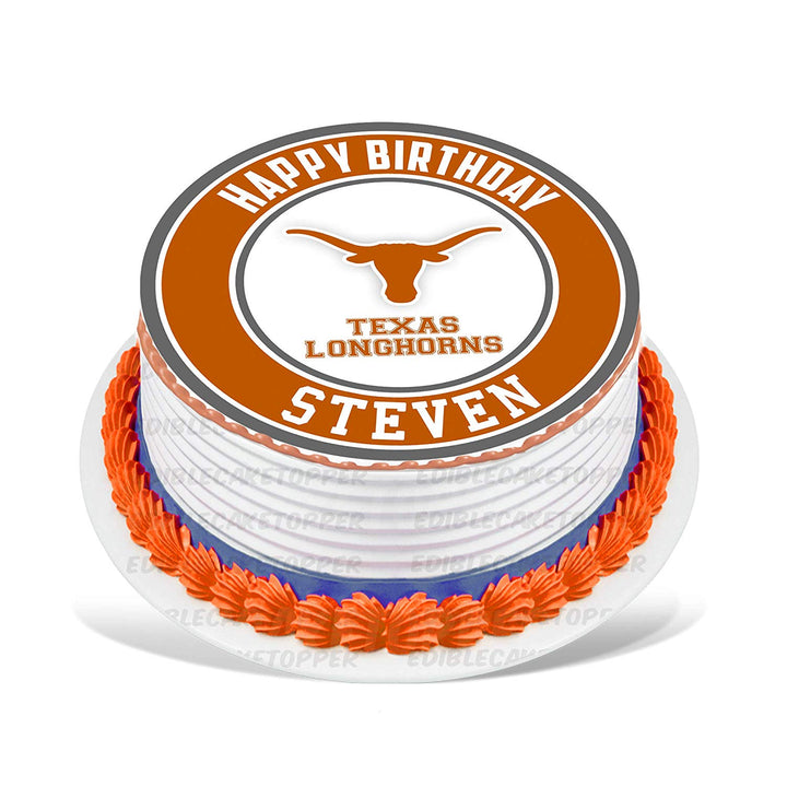 Exas Topper Texas Longhorns Edible Cake Toppers Round – Edible Cake Topper Corp