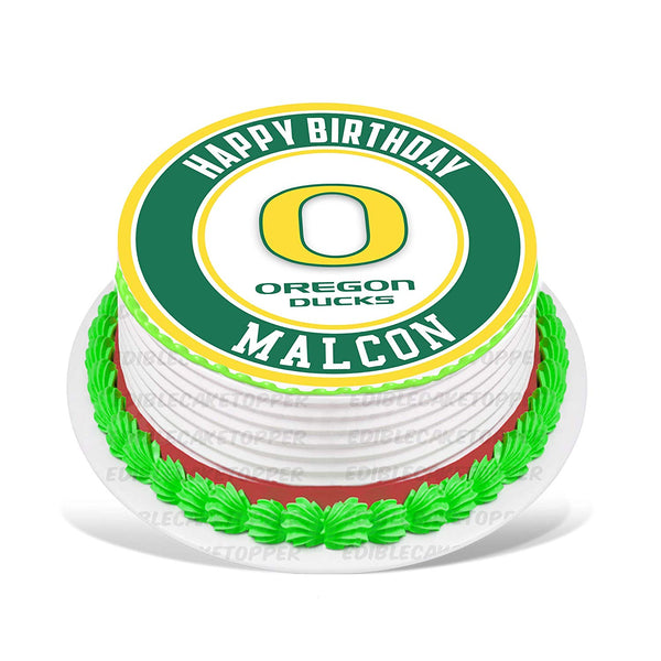 Oregon Ducks Edible Cake Toppers Round