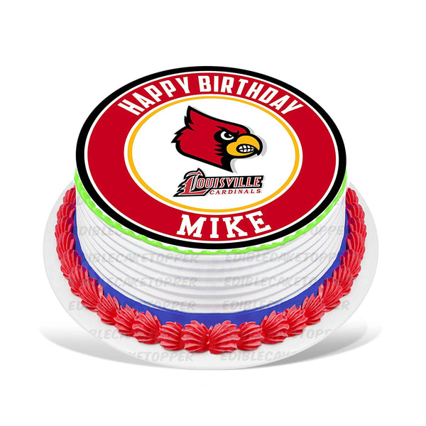 Louisville Cardinals Edible Cake Toppers Round