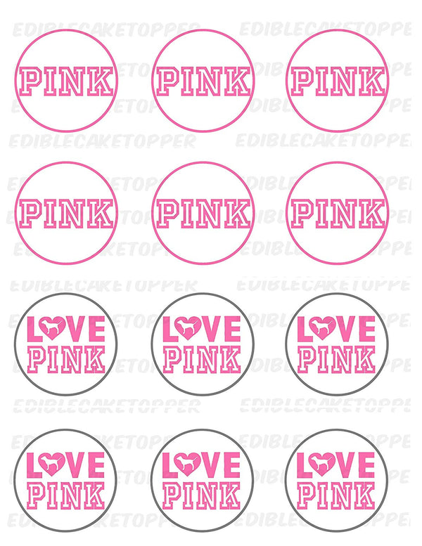 Love Pink Victoria Edible Cupcake Toppers