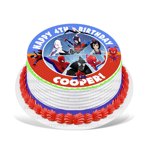 SpiderBoy Into the SpiderVerse Edible Cake Toppers Round