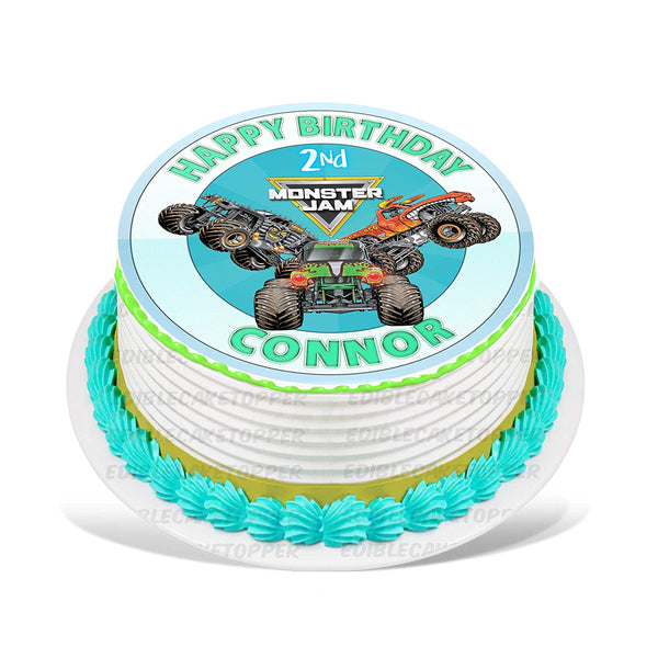 Monster Truck Grave Digger MaxD El Toro Loco Edible Cake Toppers Round