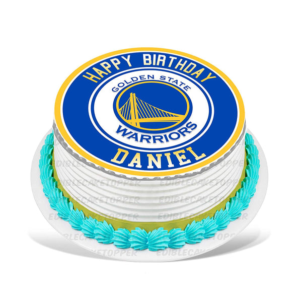 Golden State Warriors Edible Cake Toppers Round