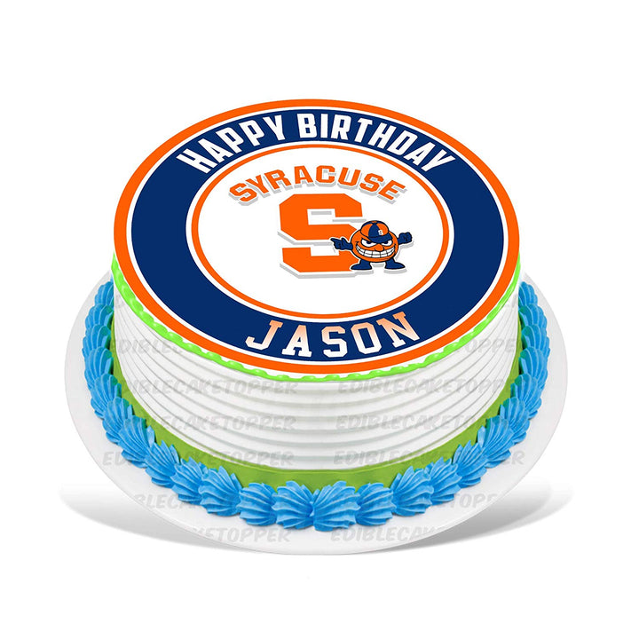 Syracuse Orange Edible Cake Toppers Round