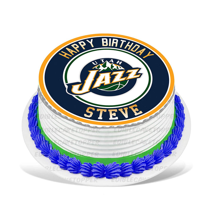 Utah Jazz Edible Cake Toppers Round