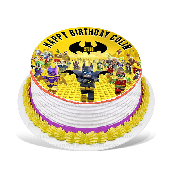 Blocks Bricks Bati Super Hero Edible Cake Toppers Round