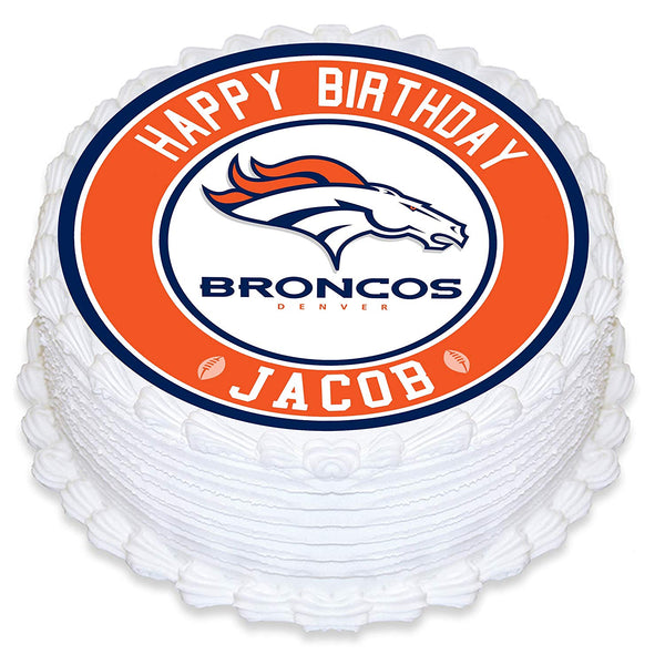 Denver Broncos Edible Cake Toppers Round