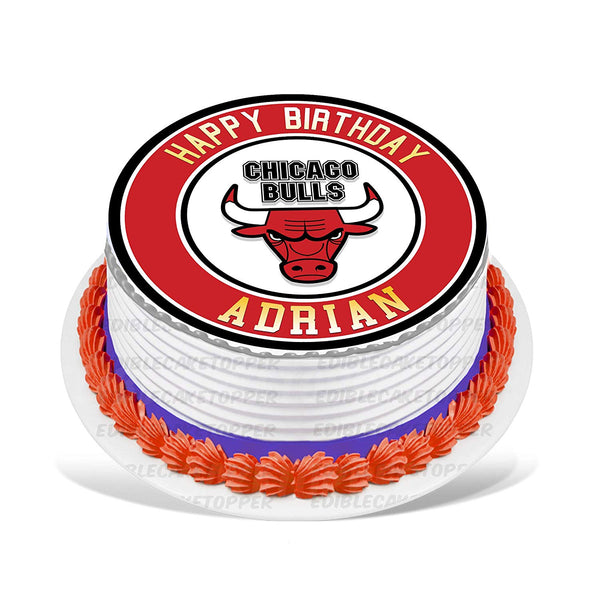 Chicago Bulls Edible Cake Toppers Round