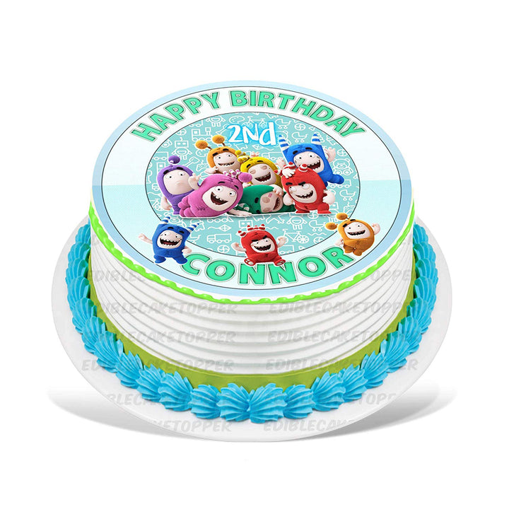 Oddbods Edible Cake Toppers Round