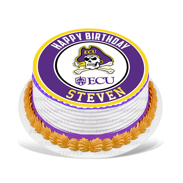 East Carolina Pirates Edible Cake Toppers Round