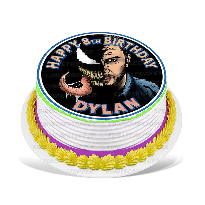 Venom Edible Cake Toppers Round