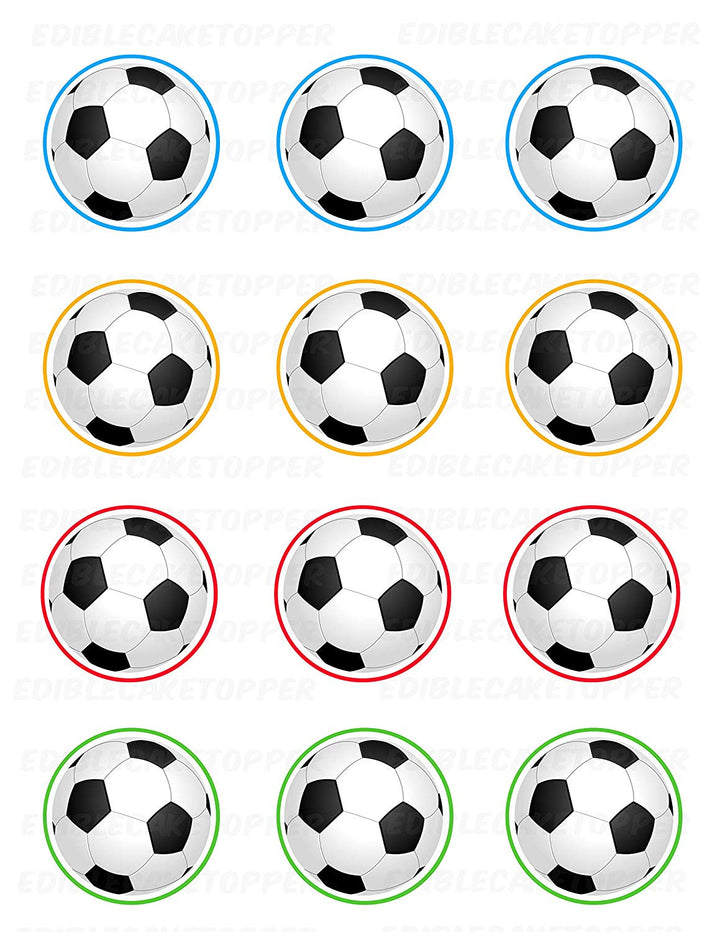 Futbol Soccer Edible Cupcake Toppers