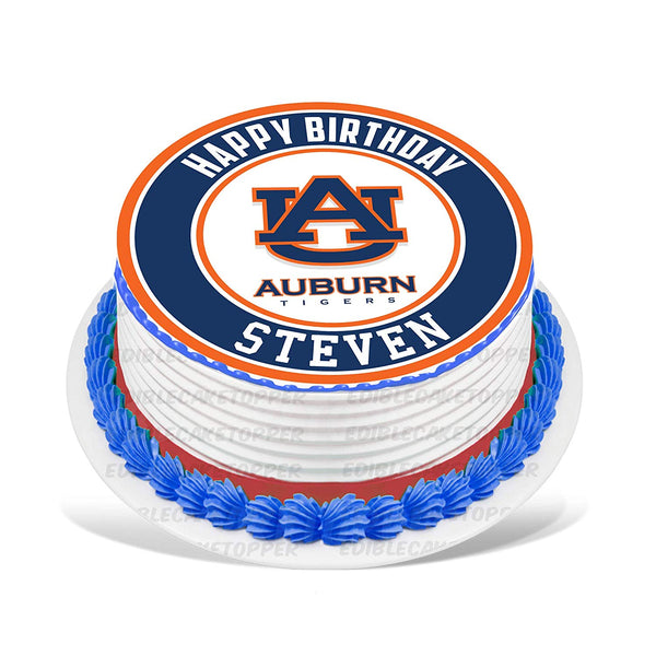 Auburn Tigers Edible Cake Toppers Round
