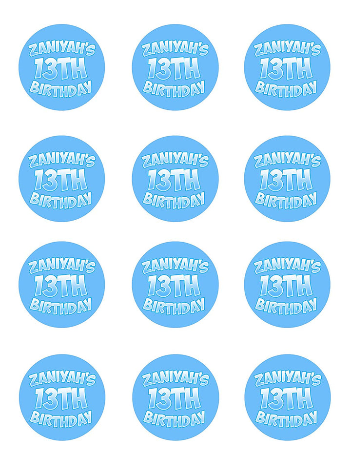 Happy Birthday Edible Cupcake Toppers