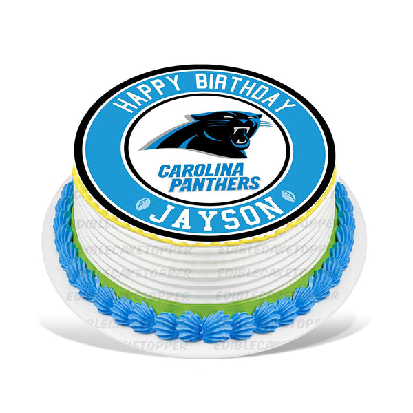 Carolina Panthers Edible Cake Toppers Round