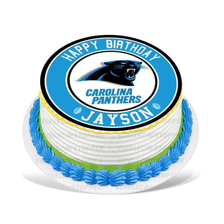 Carolina Panthers Edible Cake Toppers Round