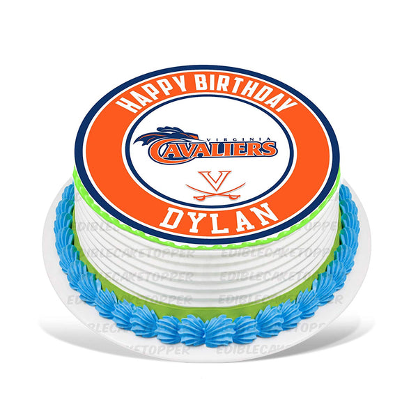 Virginia Cavaliers Edible Cake Toppers Round