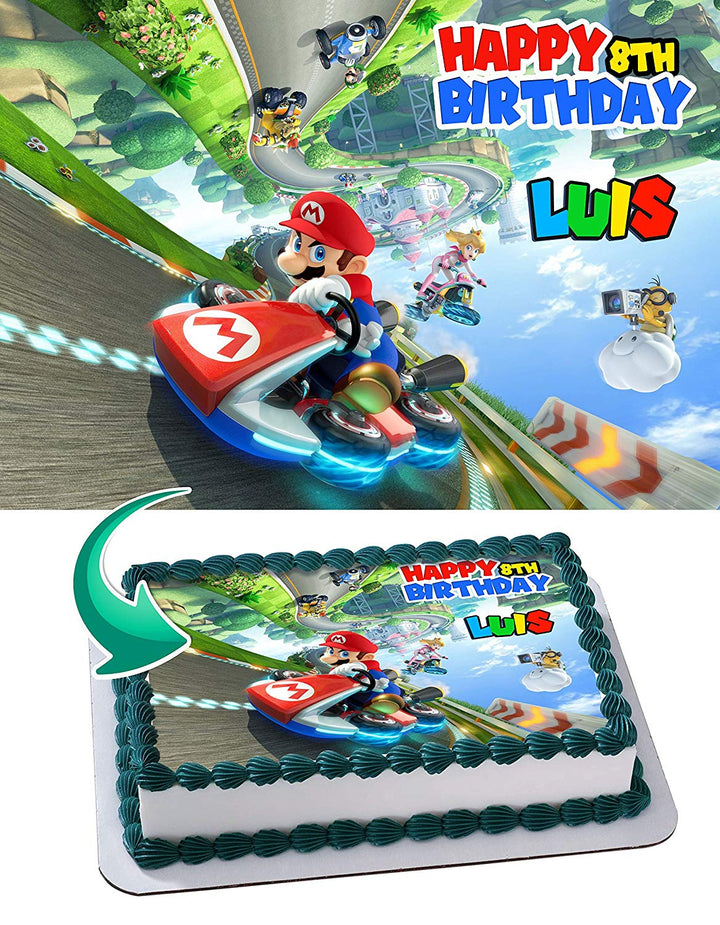 Mario Kart 8 Deluxe Edible Cake Toppers