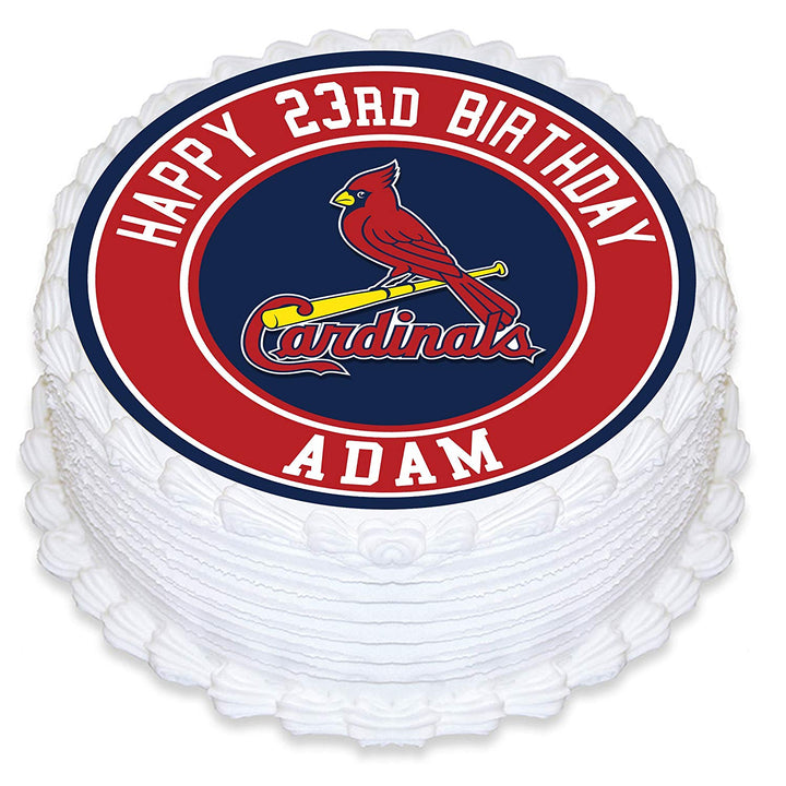 St Louis Cardinals Baseball Edible Cake Toppers Round