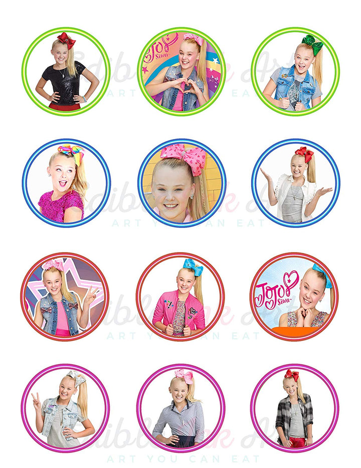 JoJo Siwa Joelle Joanie Siwa Edible Cupcake Toppers