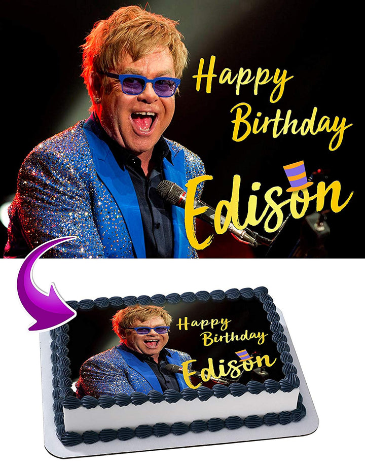 Elton Singer Classic Musician Edible Cake Toppers