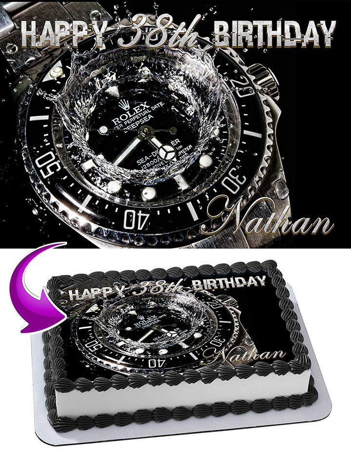 Luxury Watch Master Piece Edible Cake Toppers